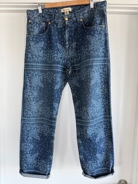 Madewell Indigo Bandana Print Jeans - Blue